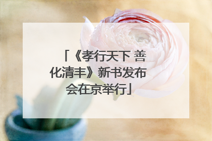 《孝行天下 善化清丰》新书发布会在京举行