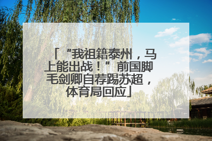 “我祖籍泰州，马上能出战！”前国脚毛剑卿自荐踢苏超，体育局回应