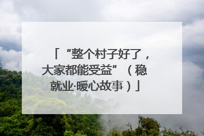 “整个村子好了，大家都能受益”（稳就业·暖心故事）