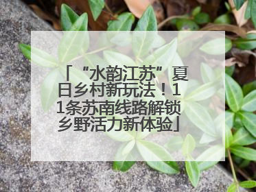 “水韵江苏”夏日乡村新玩法！11条苏南线路解锁乡野活力新体验