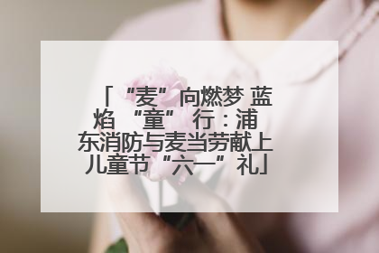 “麦”向燃梦 蓝焰 “童” 行：浦东消防与麦当劳献上儿童节“六一”礼