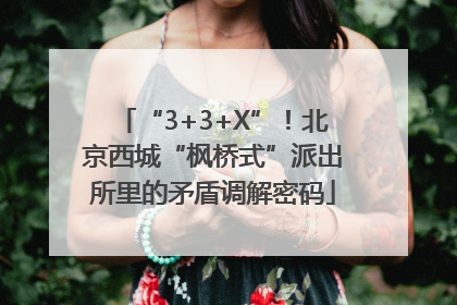 “3+3+X”！北京西城“枫桥式”派出所里的矛盾调解密码