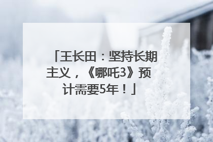王长田：坚持长期主义，《哪吒3》预计需要5年！