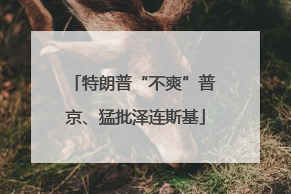 特朗普“不爽”普京、猛批泽连斯基