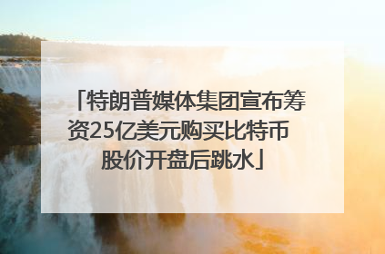 特朗普媒体集团宣布筹资25亿美元购买比特币 股价开盘后跳水