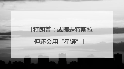 特朗普：或挪走特斯拉 但还会用“星链”