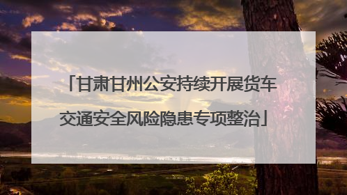 甘肃甘州公安持续开展货车交通安全风险隐患专项整治