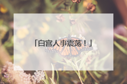 白宫人事震荡！