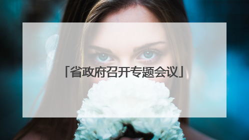 省政府召开专题会议