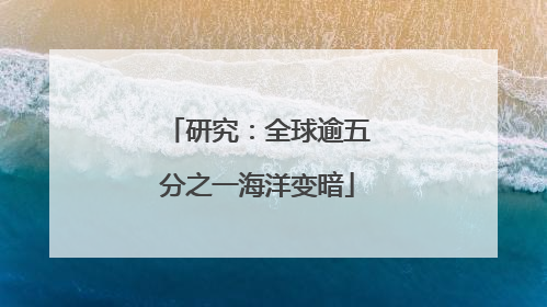 研究：全球逾五分之一海洋变暗