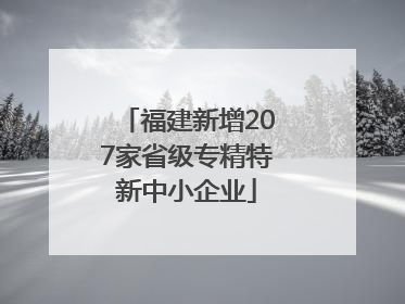 福建新增207家省级专精特新中小企业