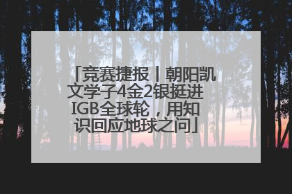 竞赛捷报丨朝阳凯文学子4金2银挺进IGB全球轮，用知识回应地球之问