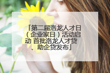 第二届洛龙人才日（企业家日）活动启动 首批洛龙人才贷、助企贷发布
