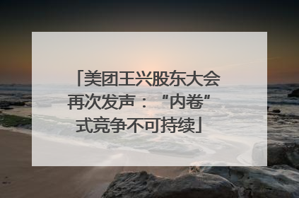 美团王兴股东大会再次发声：“内卷”式竞争不可持续