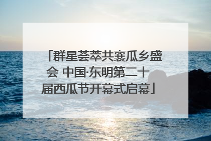 群星荟萃共襄瓜乡盛会 中国·东明第二十届西瓜节开幕式启幕