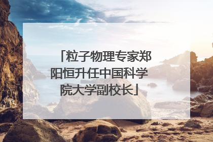 粒子物理专家郑阳恒升任中国科学院大学副校长
