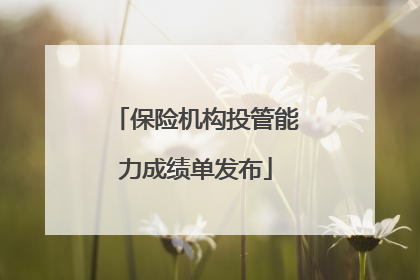 保险机构投管能力成绩单发布