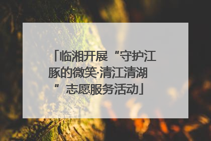 临湘开展“守护江豚的微笑·清江清湖”志愿服务活动