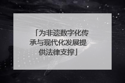 为非遗数字化传承与现代化发展提供法律支撑