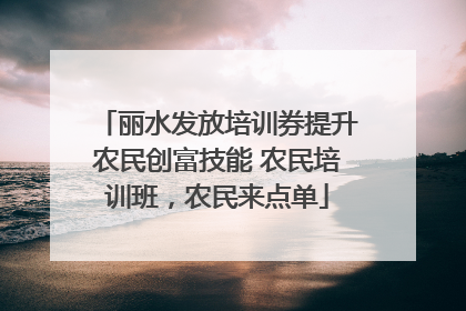 丽水发放培训券提升农民创富技能 农民培训班，农民来点单