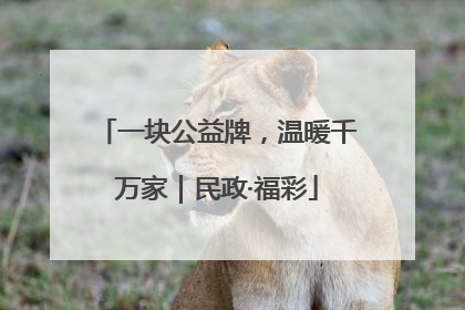 一块公益牌，温暖千万家｜民政·福彩