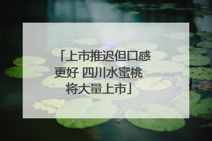 上市推迟但口感更好 四川水蜜桃将大量上市