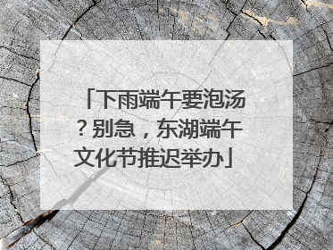 下雨端午要泡汤？别急，东湖端午文化节推迟举办