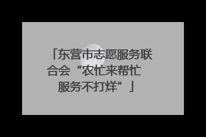 东营市志愿服务联合会“农忙来帮忙 服务不打烊”