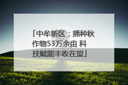 中牟新区：播种秋作物53万余亩 科技赋能丰收在望