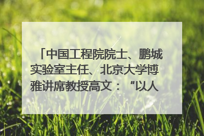 中国工程院院士、鹏城实验室主任、北京大学博雅讲席教授高文：“以人为本 智能向善” 推动文化与科技相生相促｜聚焦2025文化强国建设高峰论坛