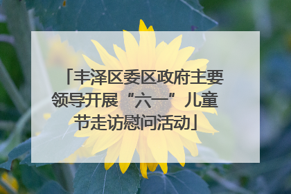 丰泽区委区政府主要领导开展“六一”儿童节走访慰问活动