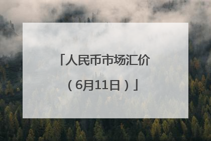 人民币市场汇价（6月11日）