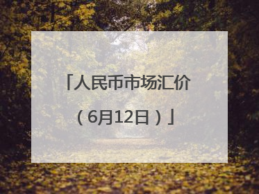 人民币市场汇价（6月12日）