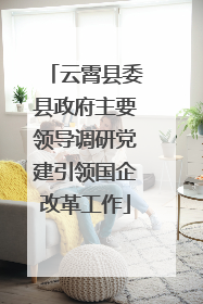 云霄县委县政府主要领导调研党建引领国企改革工作