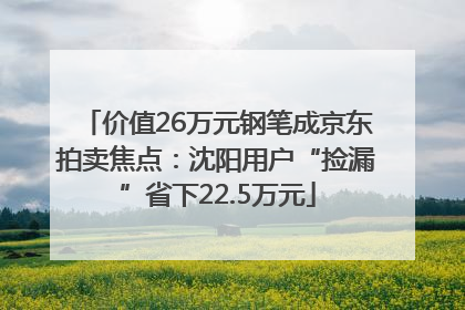 价值26万元钢笔成京东拍卖焦点：沈阳用户“捡漏”省下22.5万元