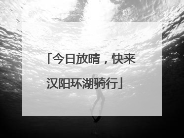 今日放晴，快来汉阳环湖骑行