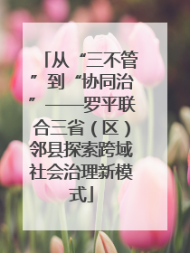 从“三不管”到“协同治”——罗平联合三省（区）邻县探索跨域社会治理新模式