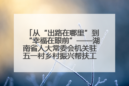 从“出路在哪里”到“幸福在眼前”——湖南省人大常委会机关驻五一村乡村振兴帮扶工作队书写振兴答卷