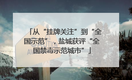 从“挂牌关注”到“全国示范”，盐城获评“全国禁毒示范城市”