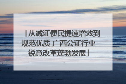 从减证便民提速增效到规范优质 广西公证行业锐意改革蓬勃发展