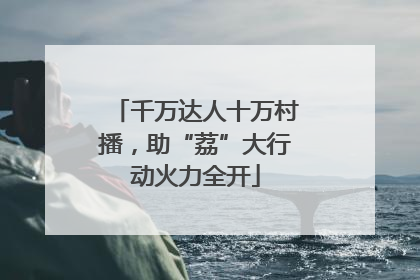千万达人十万村播，助“荔”大行动火力全开