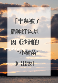 半条被子播种红色基因《沙洲的“小树苗”》出版