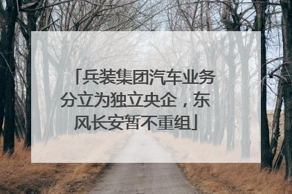 兵装集团汽车业务分立为独立央企，东风长安暂不重组