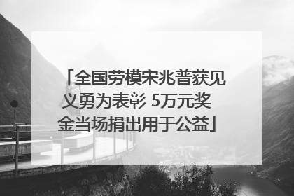 全国劳模宋兆普获见义勇为表彰 5万元奖金当场捐出用于公益
