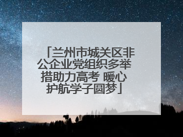 兰州市城关区非公企业党组织多举措助力高考 暖心护航学子圆梦