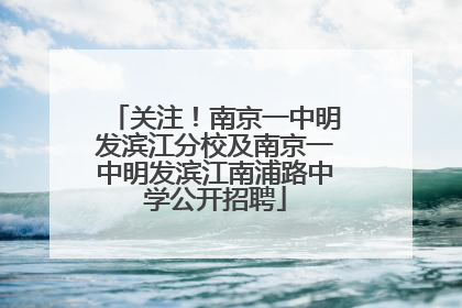 关注！南京一中明发滨江分校及南京一中明发滨江南浦路中学公开招聘