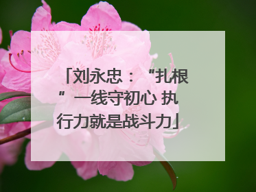 刘永忠：“扎根”一线守初心 执行力就是战斗力