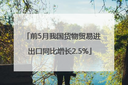 前5月我国货物贸易进出口同比增长2.5%