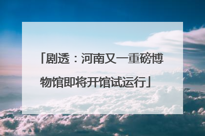 剧透：河南又一重磅博物馆即将开馆试运行