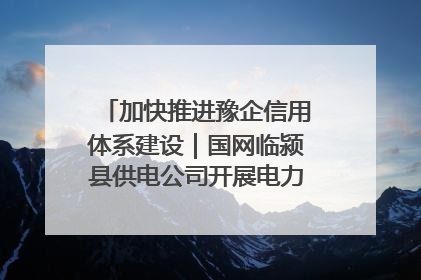 加快推进豫企信用体系建设｜国网临颍县供电公司开展电力行业信用企业现场咨询访谈工作